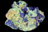 Sparkling Azurite and Malachite Crystal Cluster - Morocco #74375-1